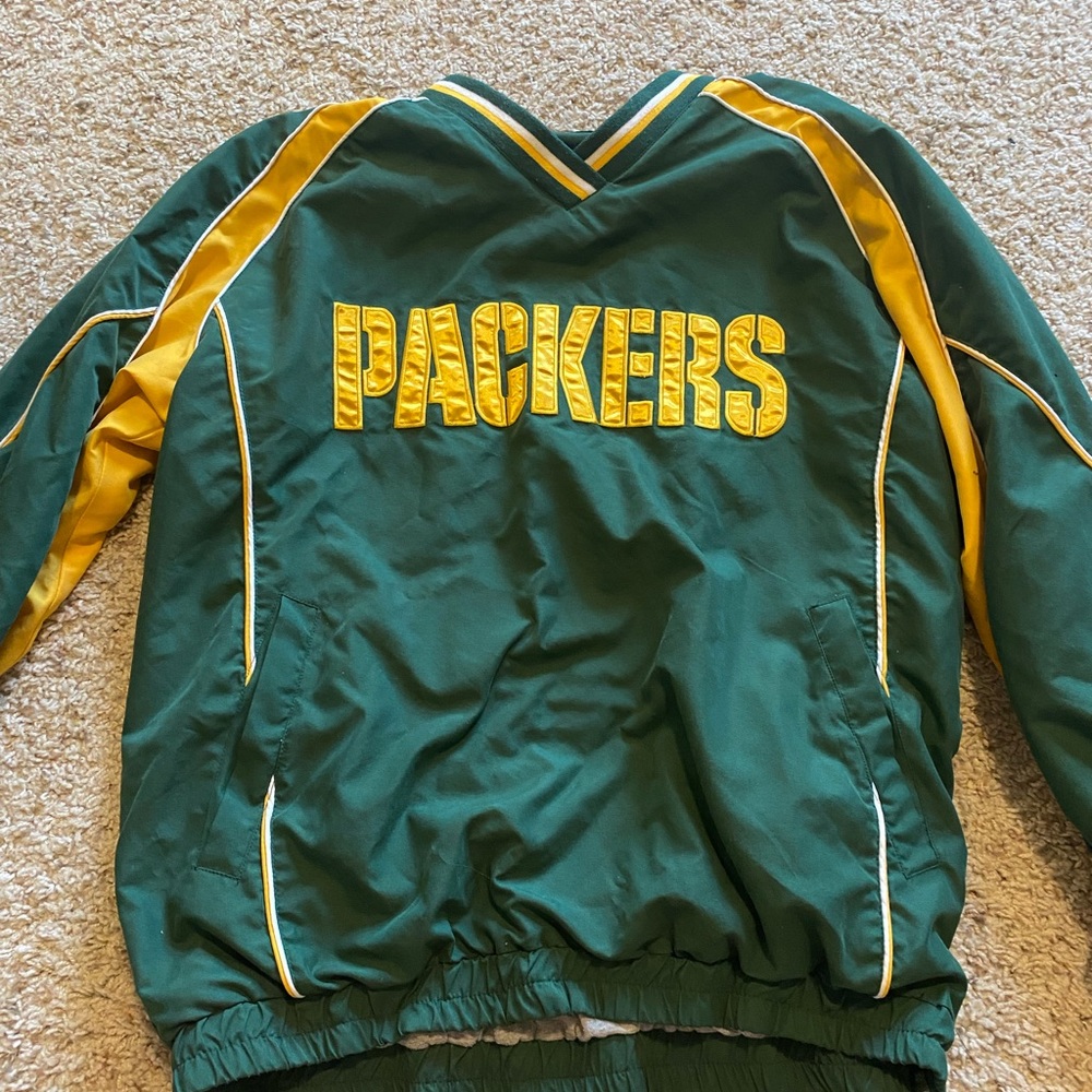 vintage packers windbreaker/crewneck